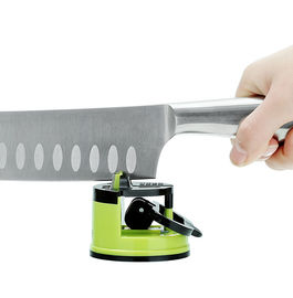 Green Color Manual Kitchen Knife Sharpener Handheld Knife Sharpener Strong Power